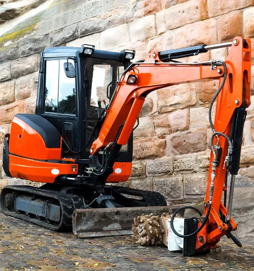Compact excavator rental for construction and utility work at jobsites by Iron Core Rentals