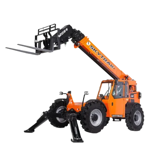 Telehandler rental for lifting and placing heavy materials on construction jobsites by Iron Core Rentals
